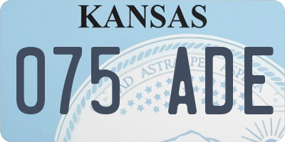 KS license plate 075ADE