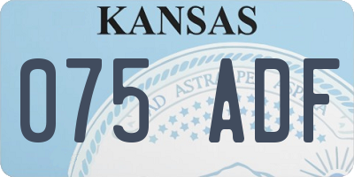 KS license plate 075ADF