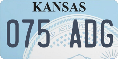 KS license plate 075ADG