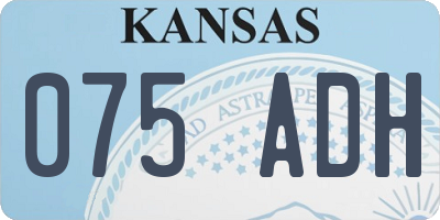 KS license plate 075ADH