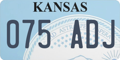 KS license plate 075ADJ