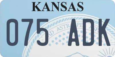 KS license plate 075ADK