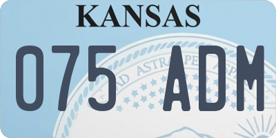 KS license plate 075ADM