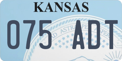 KS license plate 075ADT