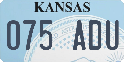 KS license plate 075ADU