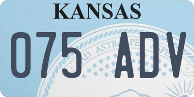 KS license plate 075ADV