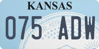 KS license plate 075ADW