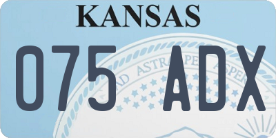 KS license plate 075ADX