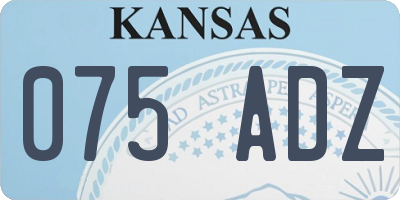 KS license plate 075ADZ