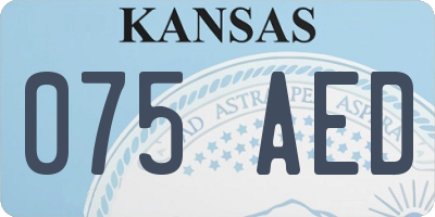 KS license plate 075AED