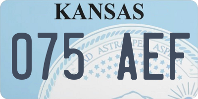 KS license plate 075AEF