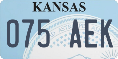 KS license plate 075AEK