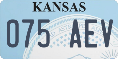 KS license plate 075AEV
