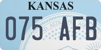 KS license plate 075AFB