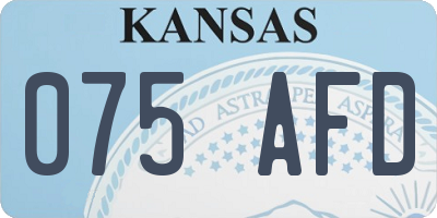 KS license plate 075AFD