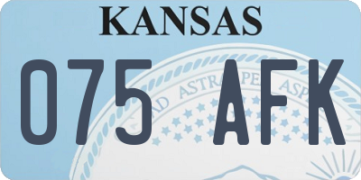 KS license plate 075AFK