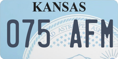 KS license plate 075AFM