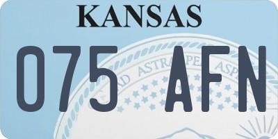 KS license plate 075AFN