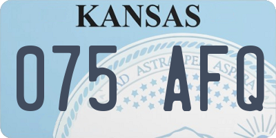 KS license plate 075AFQ