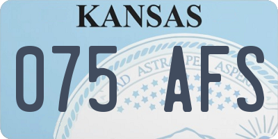 KS license plate 075AFS