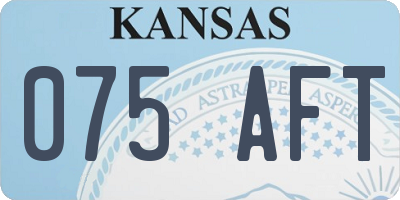 KS license plate 075AFT