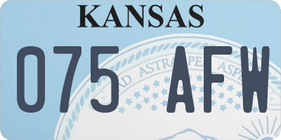 KS license plate 075AFW