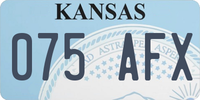 KS license plate 075AFX