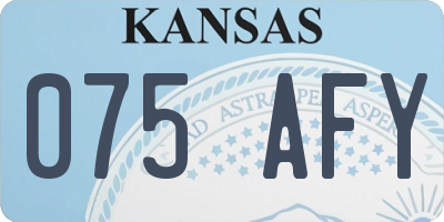 KS license plate 075AFY