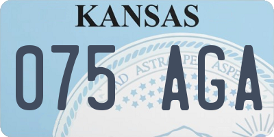 KS license plate 075AGA