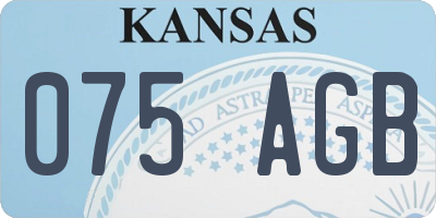 KS license plate 075AGB