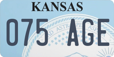 KS license plate 075AGE