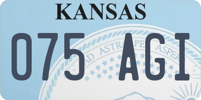 KS license plate 075AGI