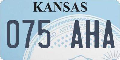 KS license plate 075AHA