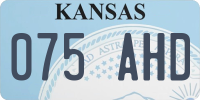KS license plate 075AHD