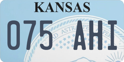 KS license plate 075AHI