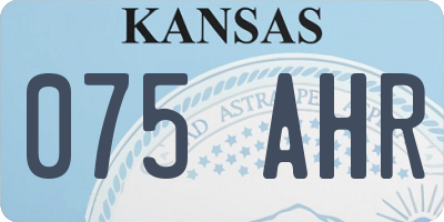 KS license plate 075AHR