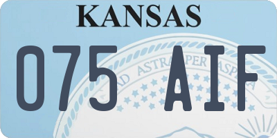 KS license plate 075AIF