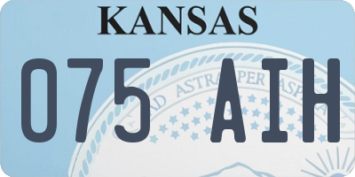 KS license plate 075AIH