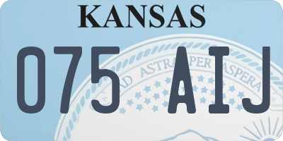 KS license plate 075AIJ
