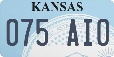 KS license plate 075AIO