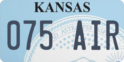 KS license plate 075AIR