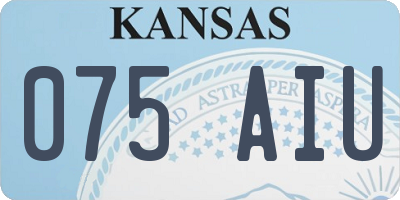 KS license plate 075AIU