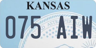 KS license plate 075AIW
