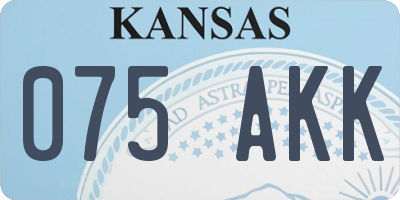 KS license plate 075AKK