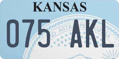 KS license plate 075AKL