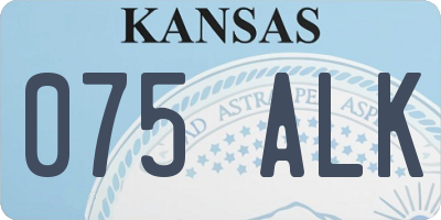 KS license plate 075ALK