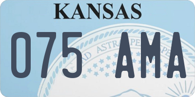 KS license plate 075AMA