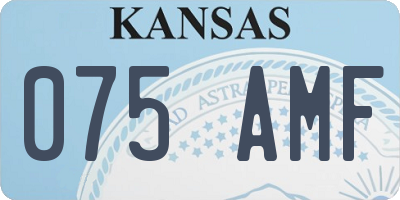 KS license plate 075AMF