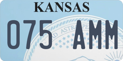 KS license plate 075AMM