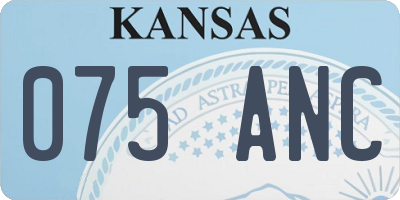 KS license plate 075ANC